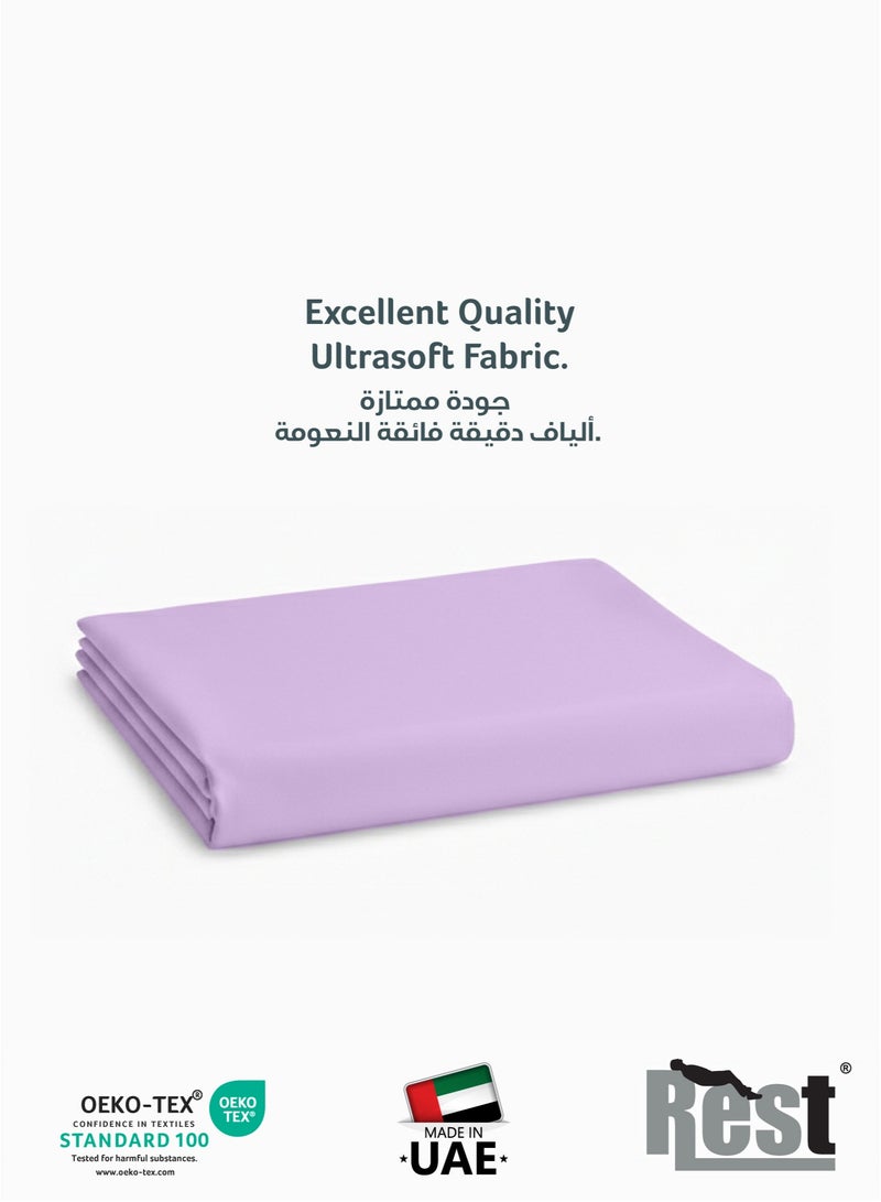 REST Flat Bedsheet 160x220cm Plush Light Purple Breathable Machine Washbale Bedsheet Extra Soft Easy Fit Highly Breathable Bedding & Linen Cover - Image 5